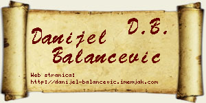 Danijel Balančević vizit kartica